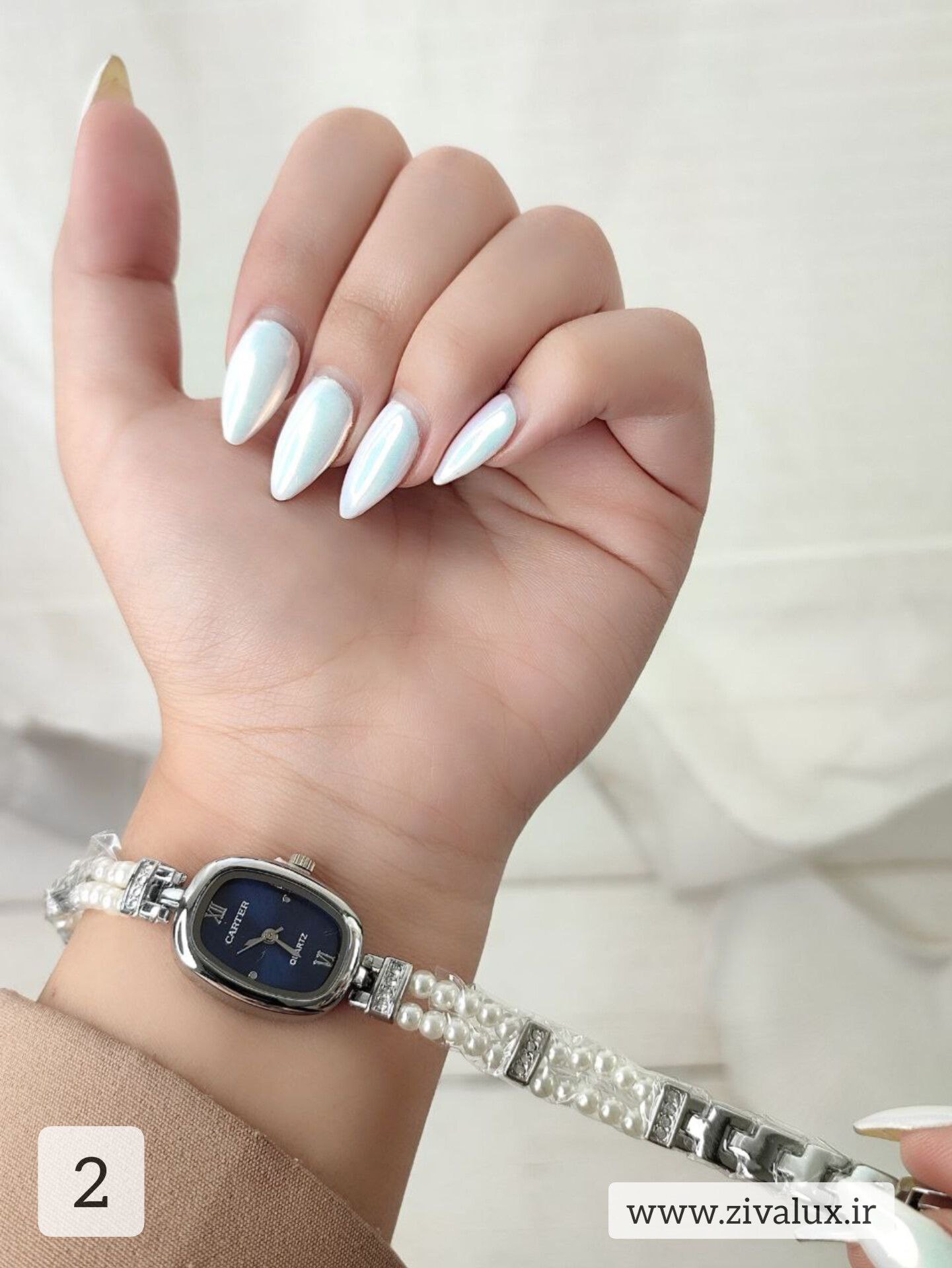 ساعت زنانه مارک کارتیر CARTIER بند مرواریدی