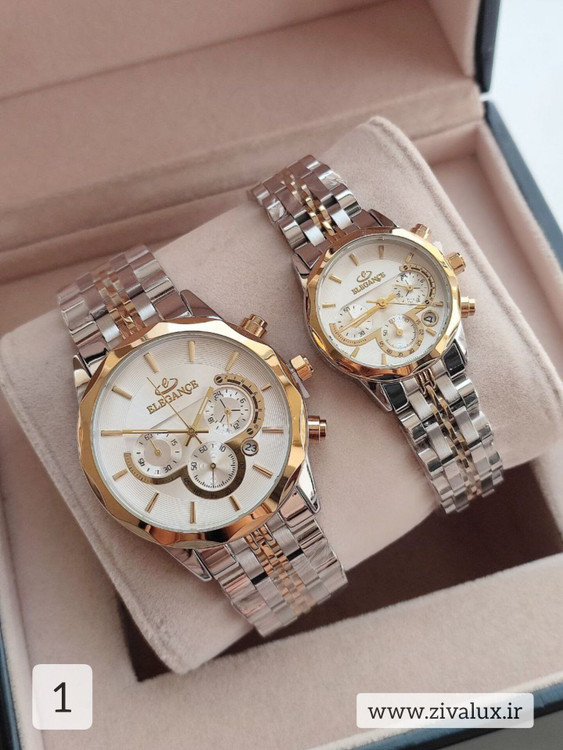 ست ساعت مچی مردانه و زنانه مارک الگانس ELEGANCE بند استیل