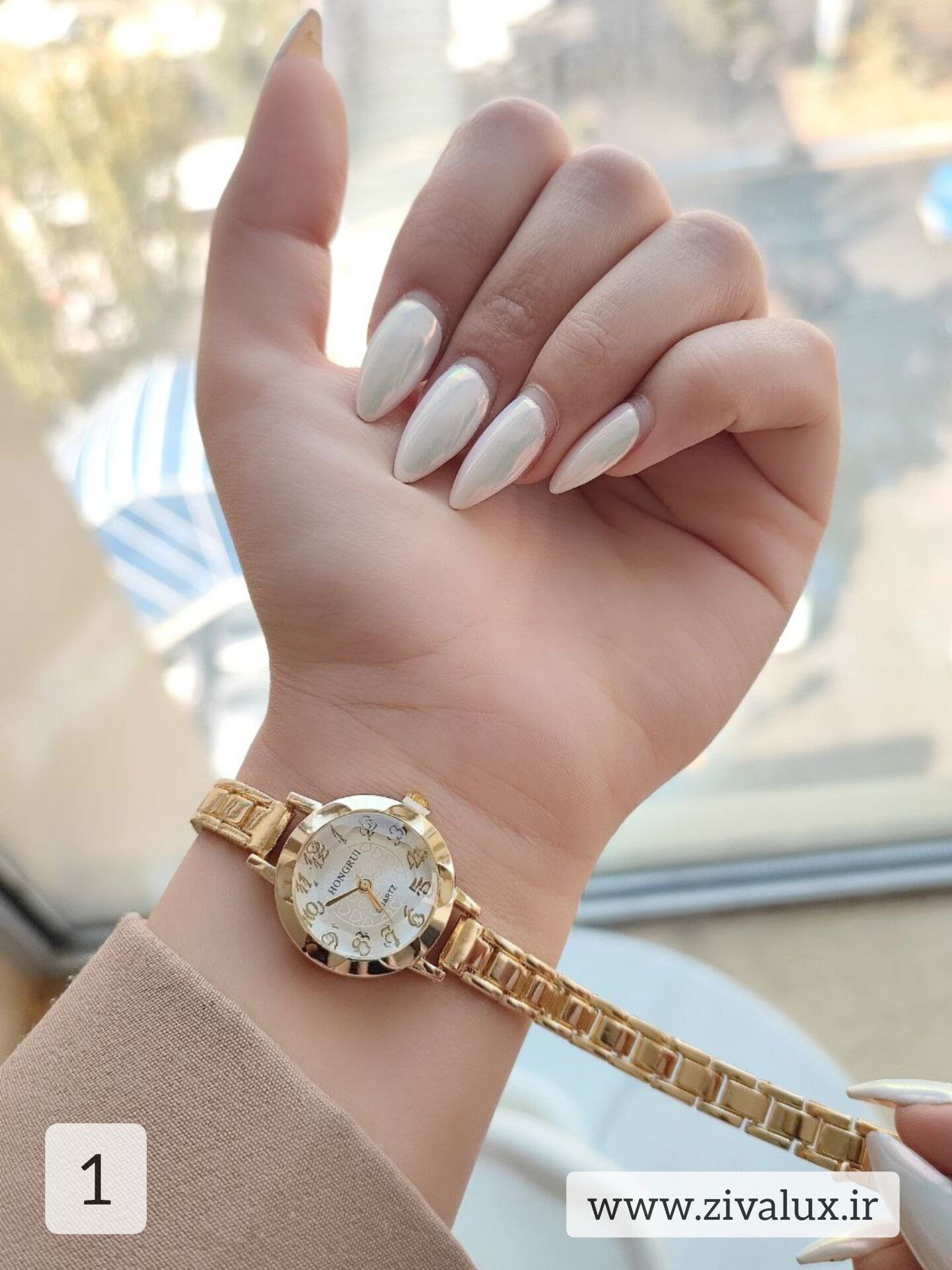 ساعت مچی زنانه مارک HONGRUI بند فلزی