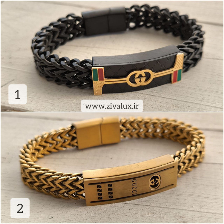 دستبند بافت مردانه استیل مارک گوچی GUCCI