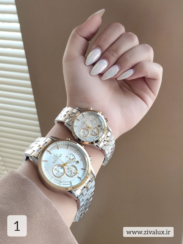 ست ساعت مچی مردانه و زنانه مارک الگانس ELEGANCE بند استیل