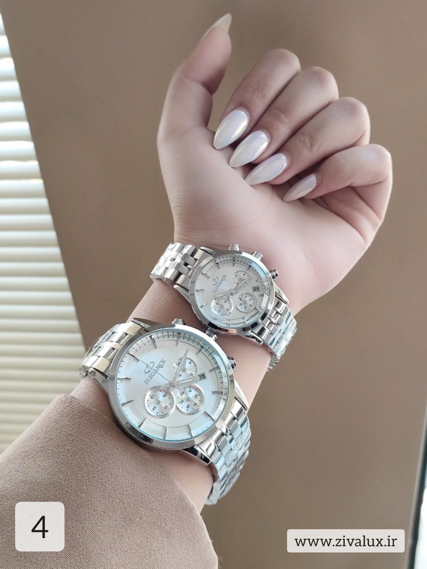 ست ساعت مچی مردانه و زنانه مارک الگانس ELEGANCE بند استیل