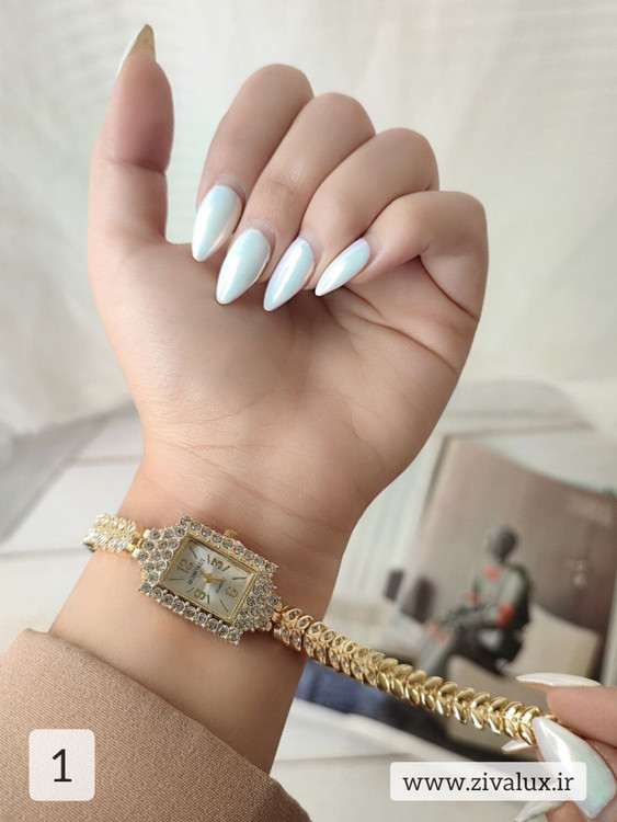 ساعت مچی نگین دار زنانه مارک HONGRUI بند فلزی