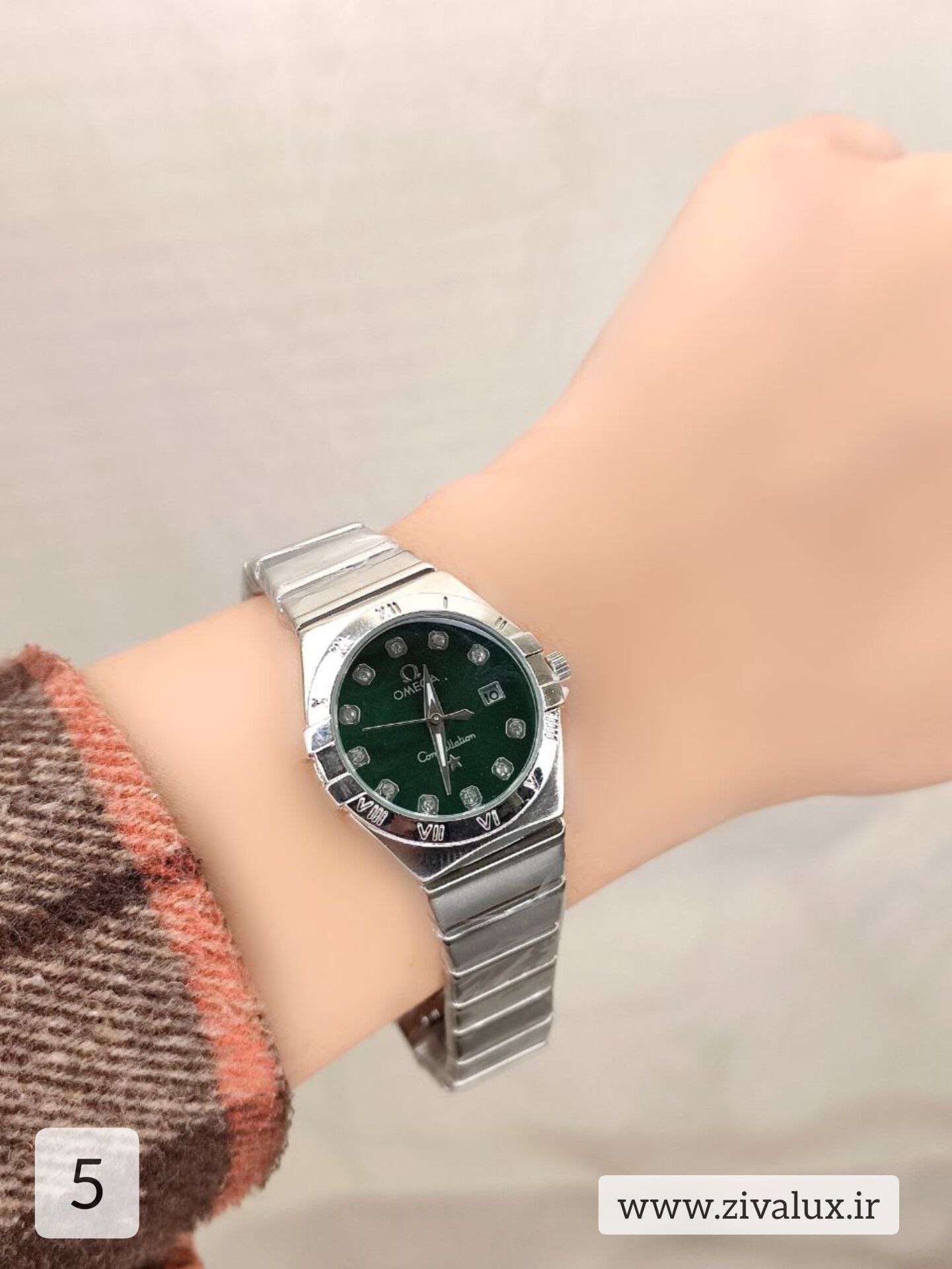 ساعت مچی زنانه مارک امگا OMEGA بند استیل