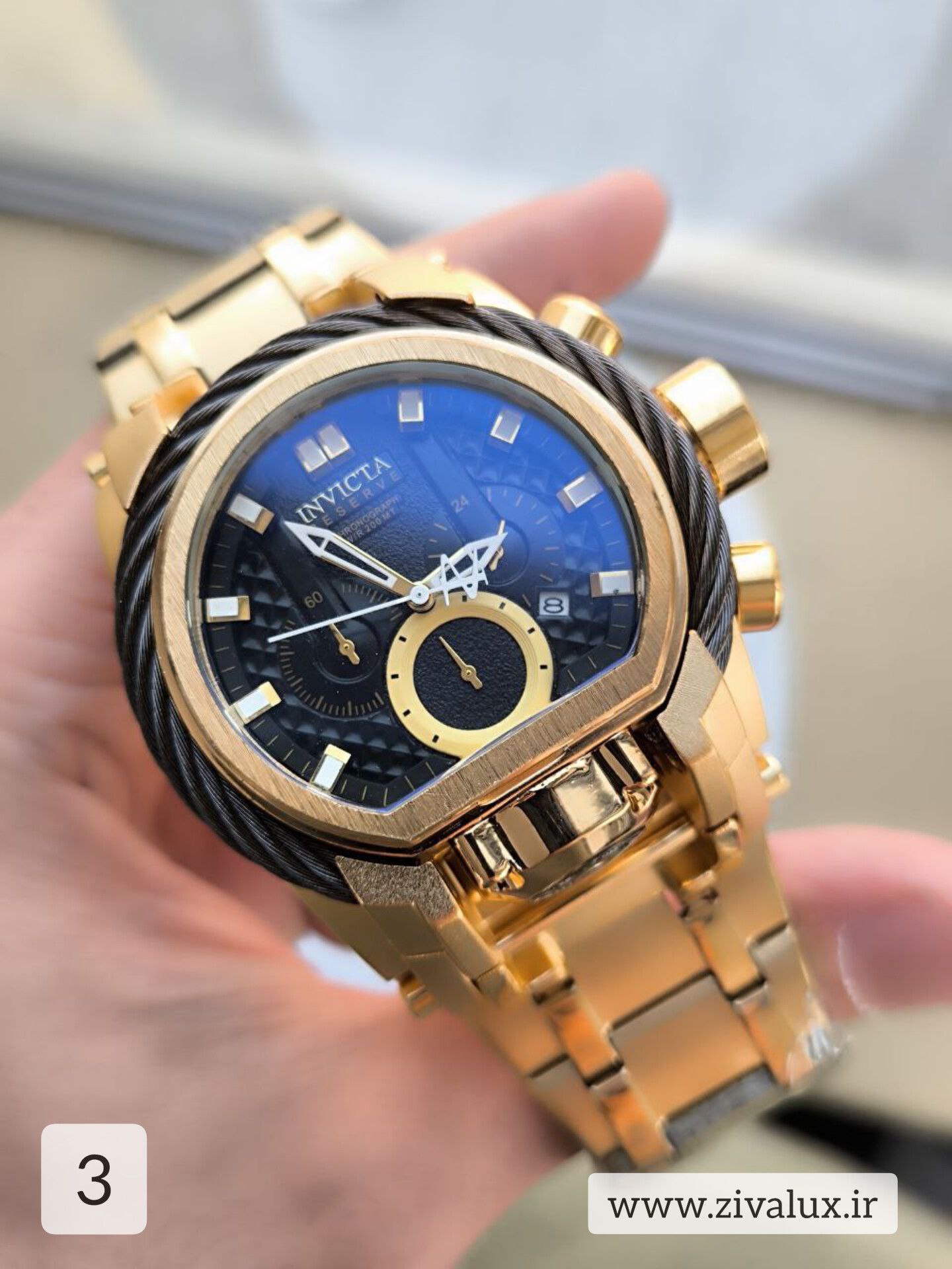 ساعت مچی مردانه مارک اینویکتا INVICTA  سه موتوره بند استیل