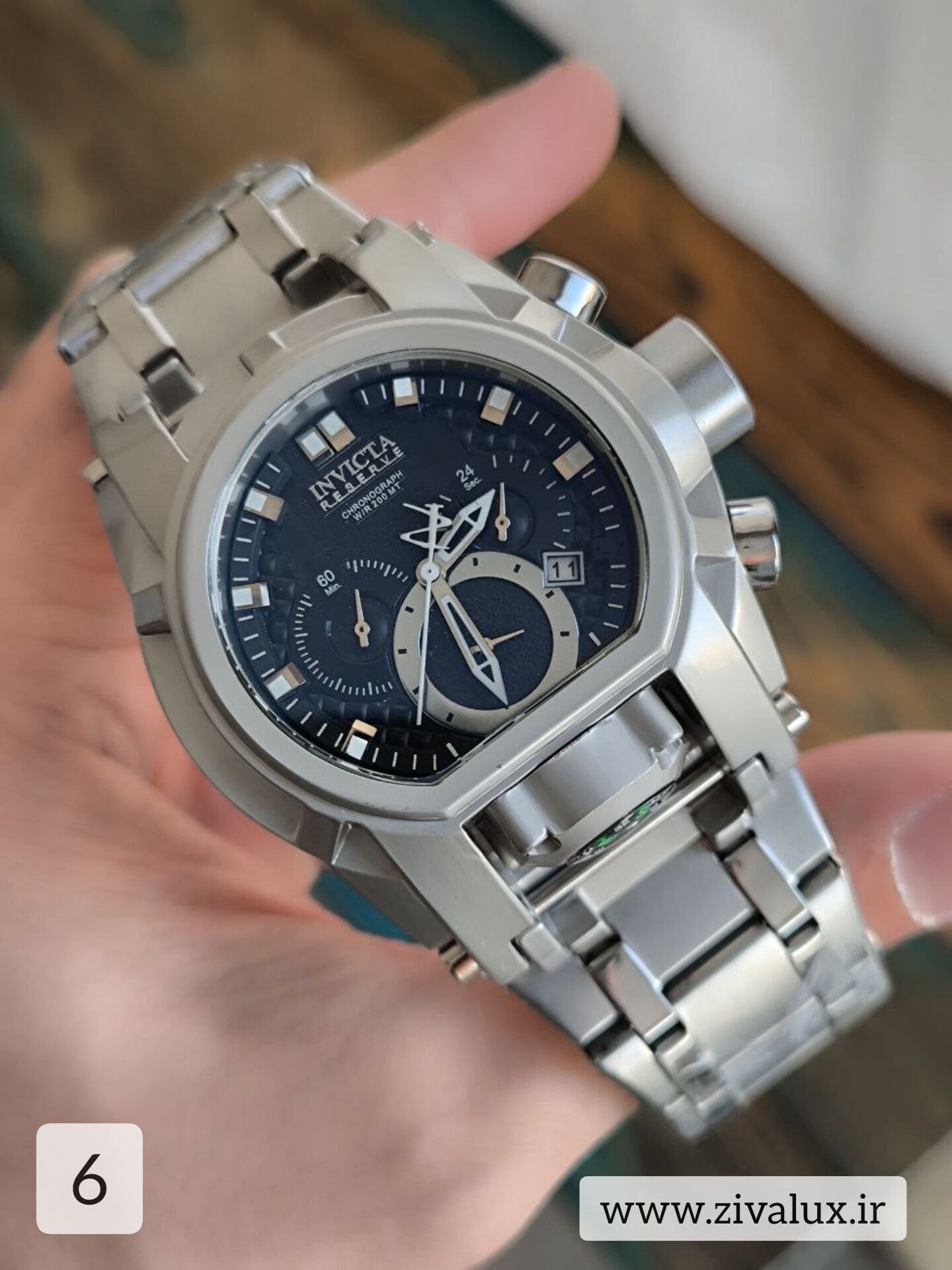 ساعت مچی مردانه مارک اینویکتا INVICTA سه موتوره فعال بند استیل