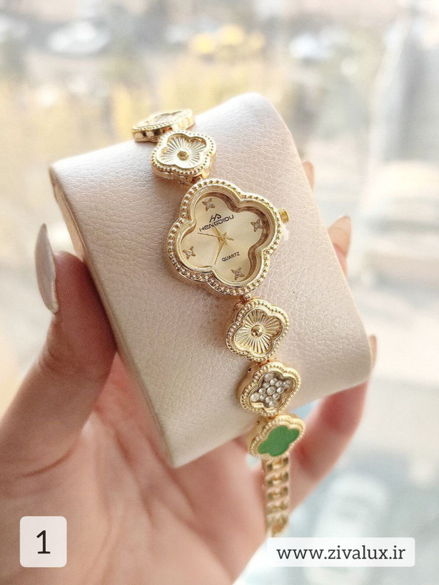 ساعت مچی زنانه طرح ونکلیف van cleef بند فلزی