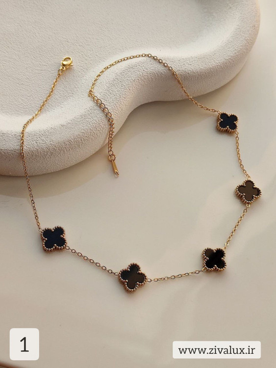 گردنبند استیل زنانه طرح ونکلیف van cleef