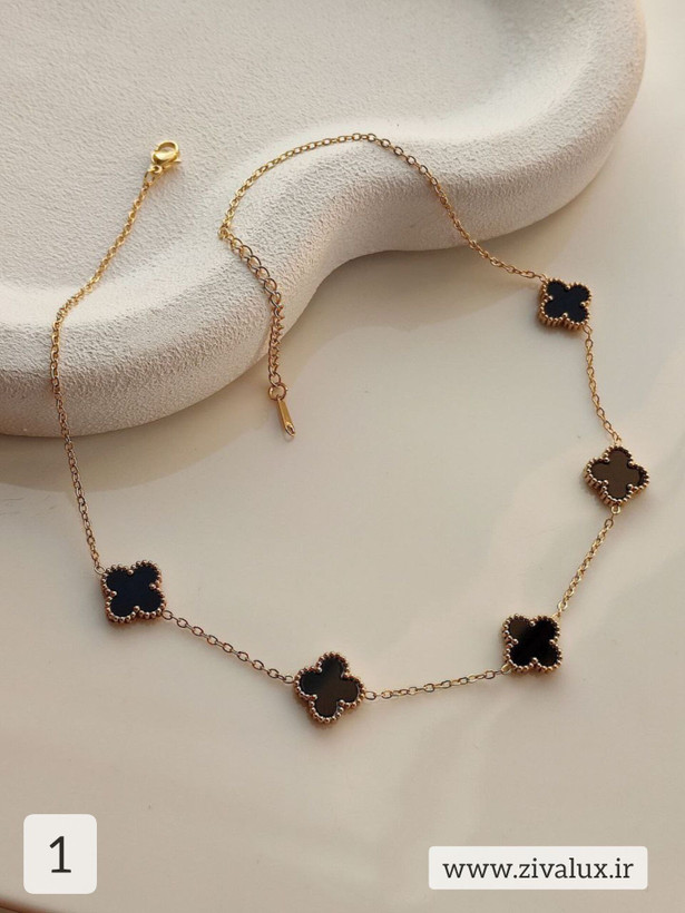 گردنبند استیل زنانه طرح ونکلیف van cleef