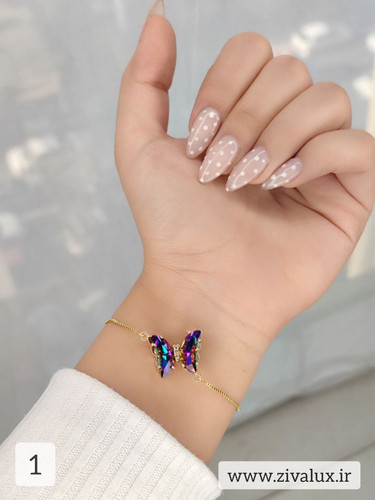 دستبند استیل کرواتی زنانه و دخترانه مدل پروانه ای