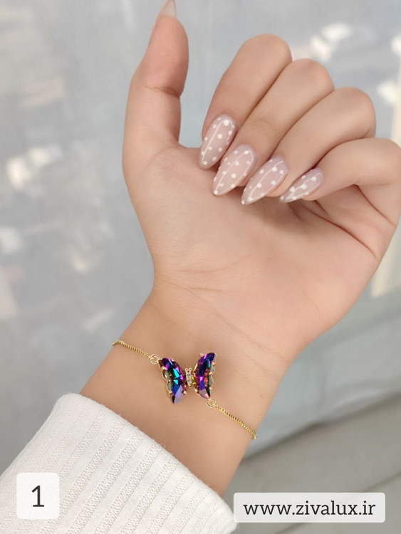 دستبند استیل کرواتی زنانه و دخترانه مدل پروانه ای