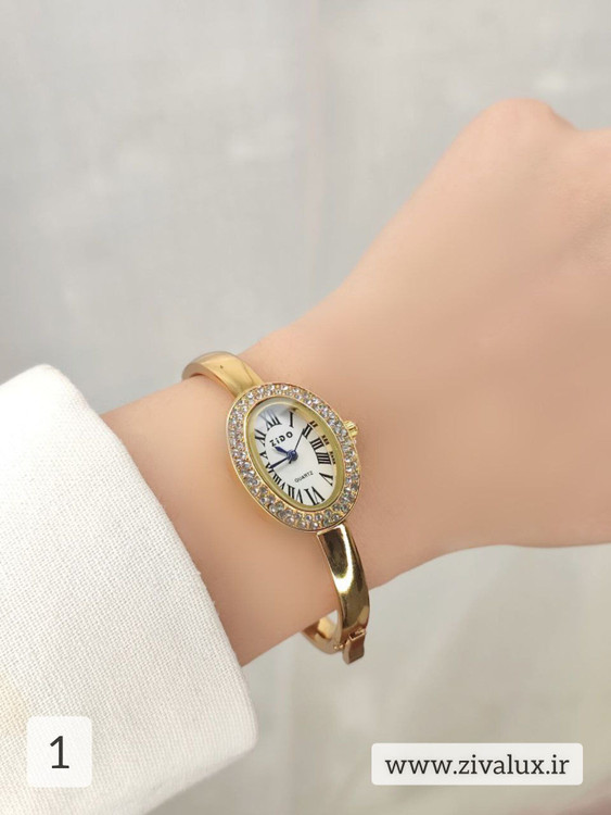 ساعت مچی زنانه نگین دار مارک ZIDO بند النگویی