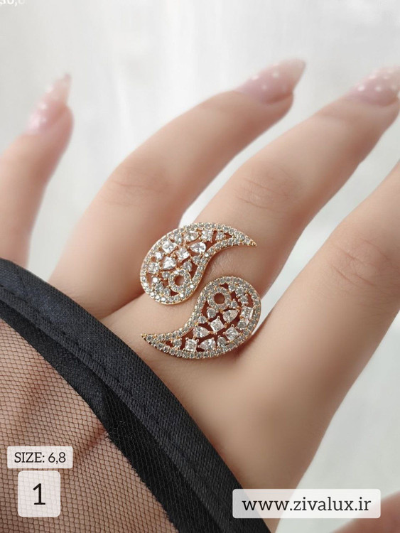 انگشتر زنانه طرح ترمه مارک ژوپینگ xuping