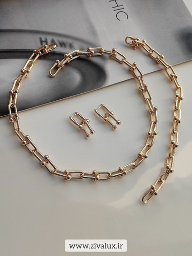 سرویس زنانه تیفانی TIFFANY (7mil) قفل اورجینال (گردنبند+دستبند+گوشواره)