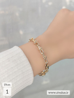 دستبند طلایی زنانه تیفانی TIFFANY قفل اورجینال (19 سانتی متر)