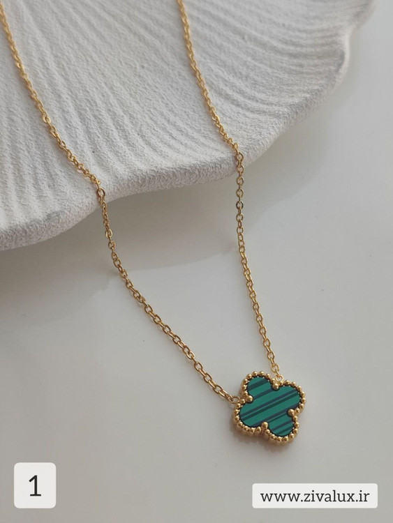 گردنبند زنانه و دخترانه استیل طرح ونکلیف VAN CLEEF