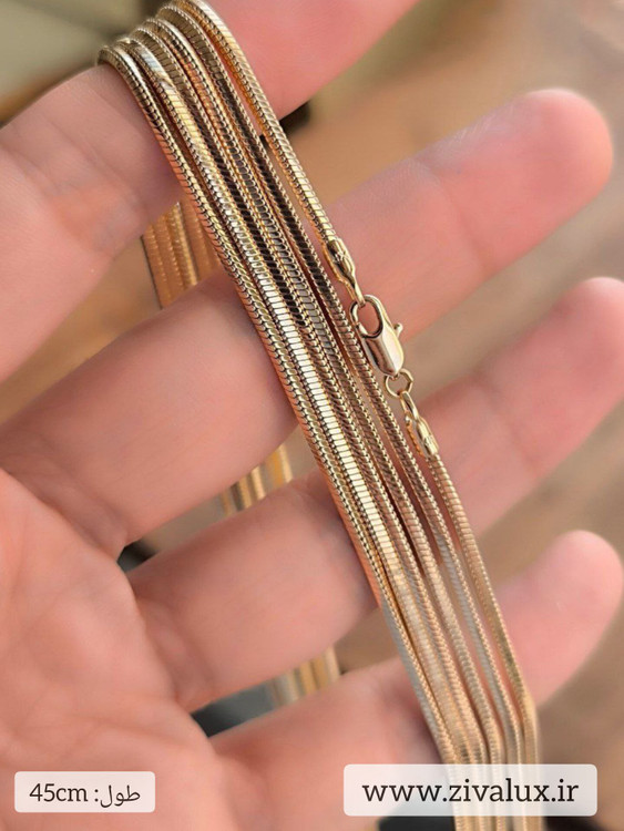 زنجیر ماری طلایی مربعی ژوپینگ XUPING (طول ۴۵ سانتی)