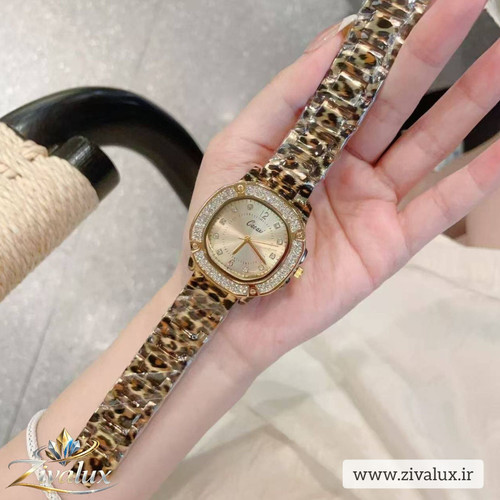 ساعت مچی زنانه پلنگی مارک CACAXI بند استیل