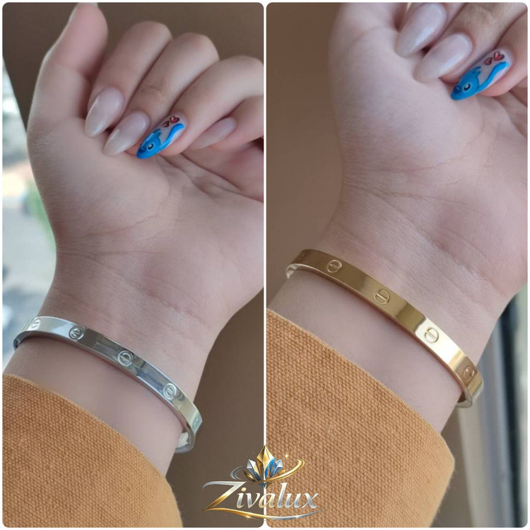 دستبند زنانه النگویی کارتیر CARTIER (سایز 3) استیل