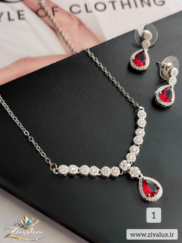 نیمست زنانه جواهری Jewelry half set نگین دار