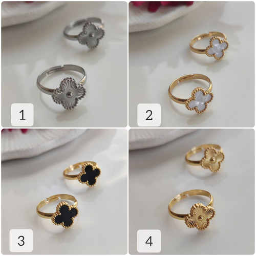 انگشتر زنانه و دخترانه استیل طرح ونکلیف VAN CLEEF (فری سایز)