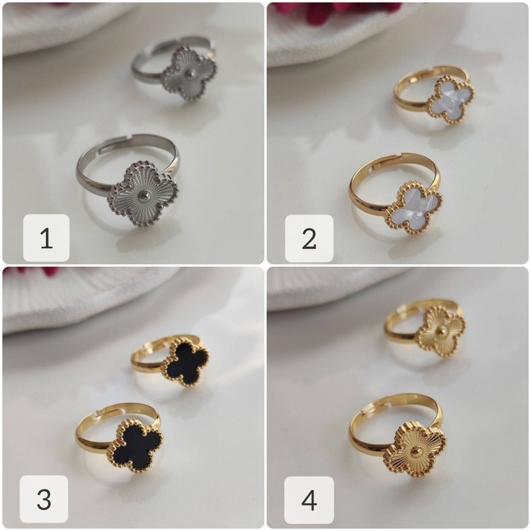 انگشتر زنانه و دخترانه استیل طرح ونکلیف VAN CLEEF (فری سایز)