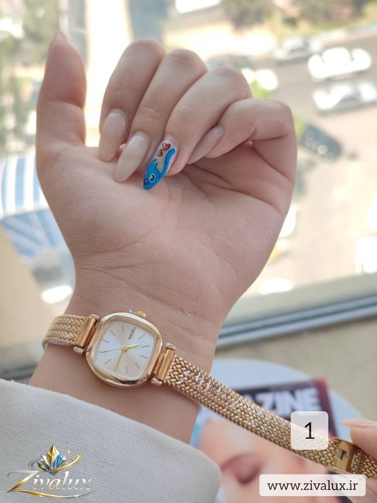 ساعت مچی زنانه مارک NAIDU بند حصیری