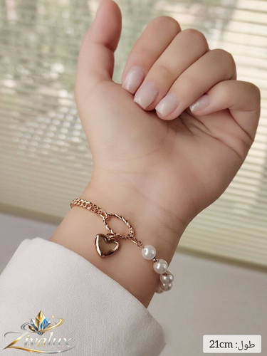 دستبند زنانه مرواریدی مارک ژوپینگ XUPING آویز قلب