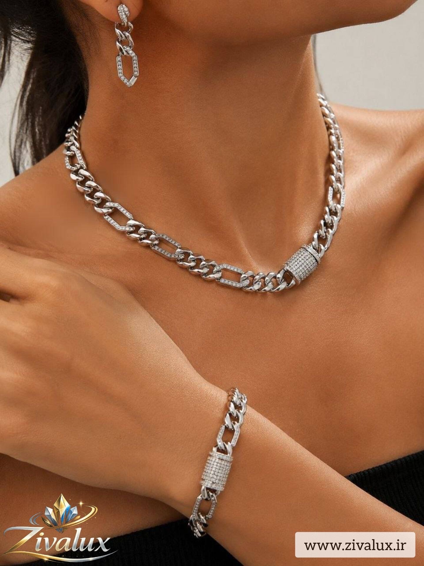 سرویس زنانه کارتیر مارک ژوپینگ XUPING (گردنبند،دستبند،گوشواره)