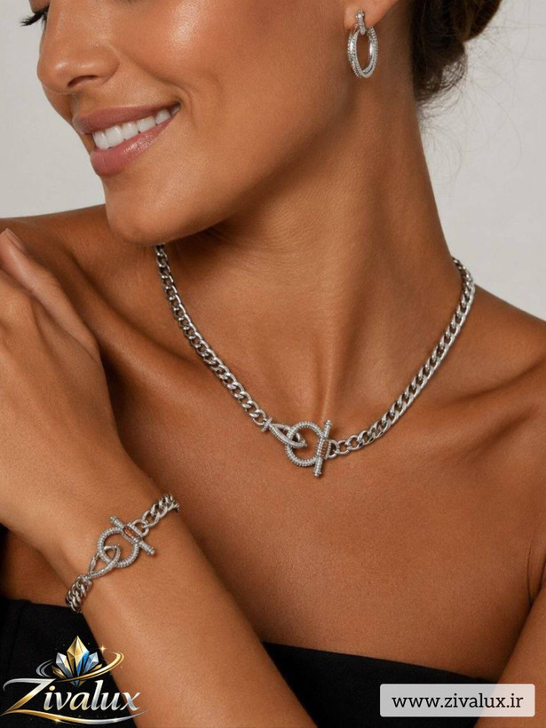 سرویس کارتیر مارک ژوپینگ XUPING قفل تی T (گوشواره،گردنبند،دستبند)