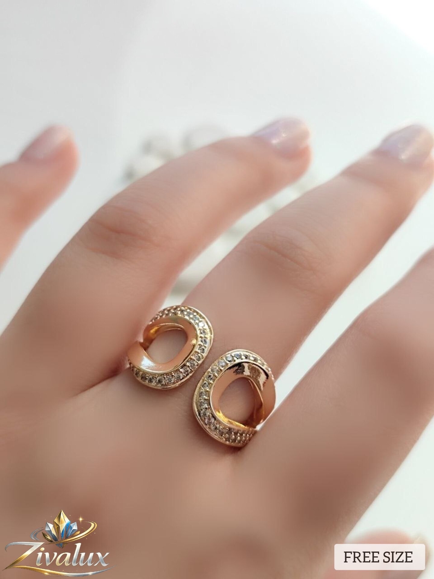 انگشتر دخترانه و زنانه مدل جواهری JEWELERY نگین دار (فری سایز)