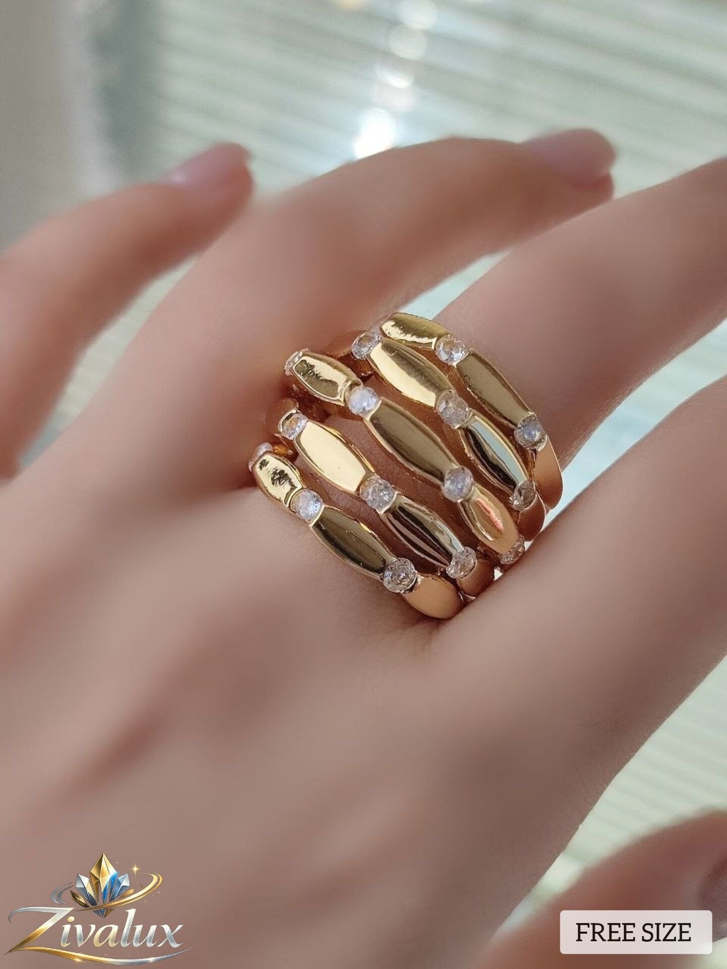 انگشتر زنانه و دخترانه مدل فانتزی FANTASY نگین دار (فری سایز)