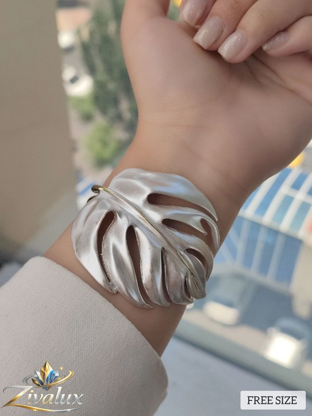 بنگل زنانه مدل مینا کاری BANGLE طرح برگ (فری سایز)