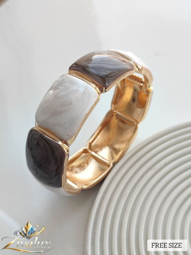 بنگل زنانه دو رنگ مدل مینا کاری BANGLE (فری سایز)