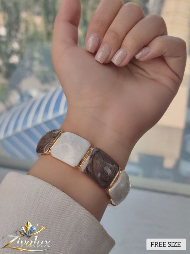 بنگل زنانه دو رنگ مدل مینا کاری BANGLE (فری سایز)