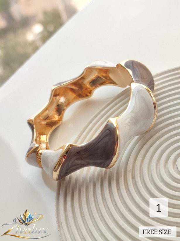 بنگل زنانه دو رنگ مدل مینا کاری BANGLE (فری سایز)