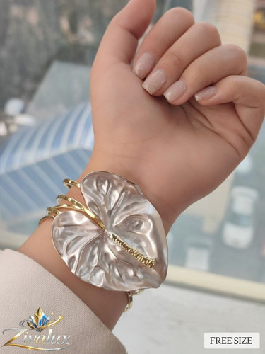 بنگل زنانه مدل مینا کاری BANGLE طرح برگ (فری سایز)