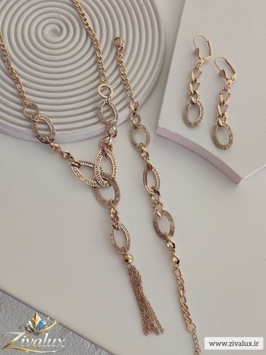 سرویس زنانه استیل طرح ورساچه VERSACE (گوشواره،گردنبند،گوشواره)
