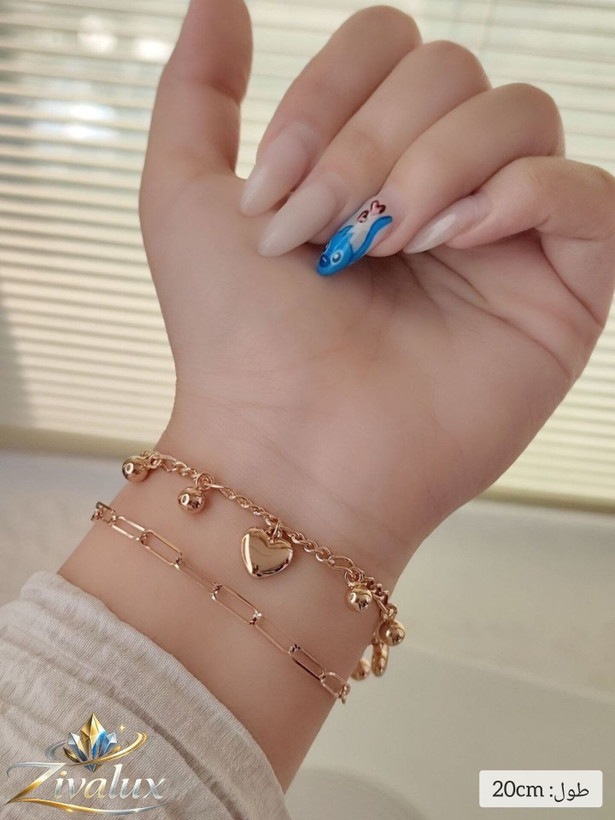 دستبند زنانه دو لاین مارک ژوپینگ XUPING طرح قلب