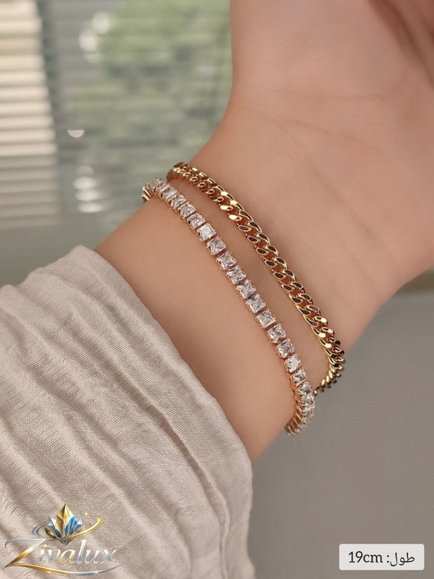 دستبند زنانه دولاین مارک ژوپینگ XUPING نگین دار
