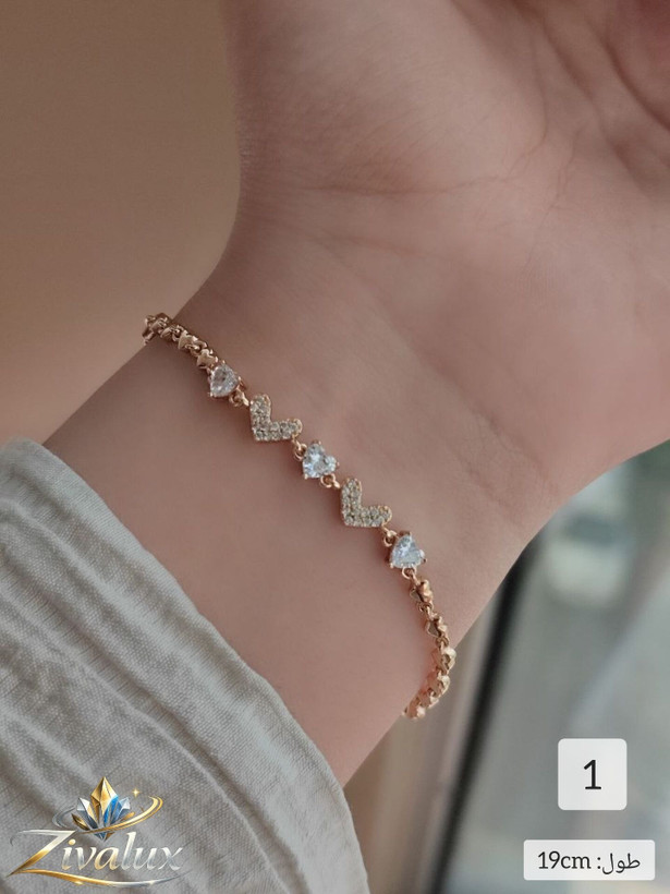 دستبند زنانه مارک ژوپینگ XUPING طرح قلب نگین دار