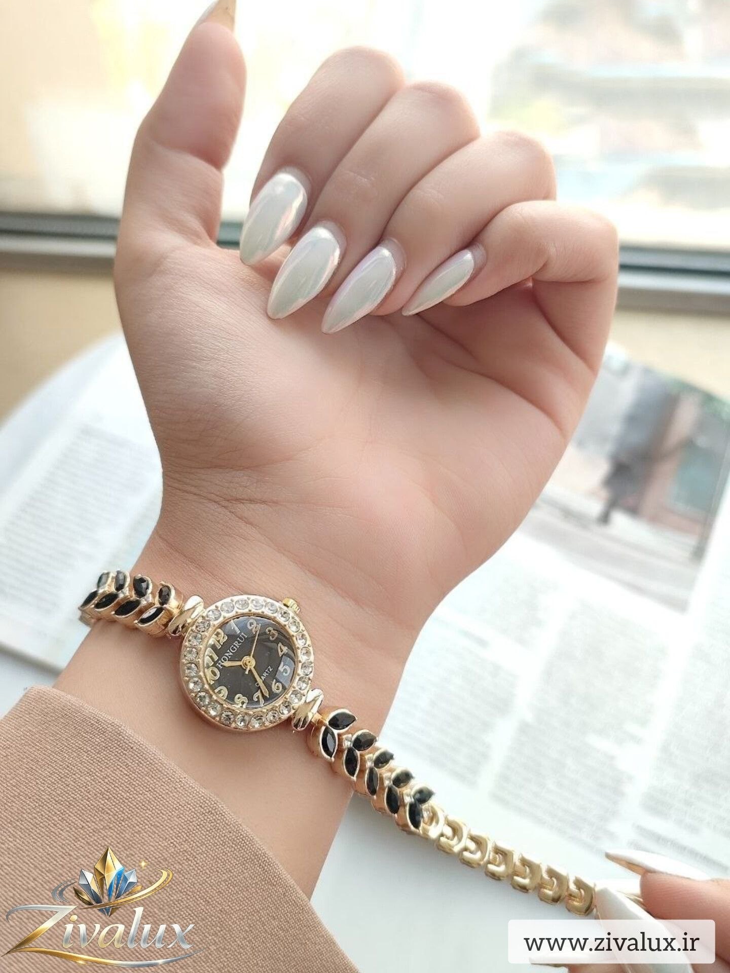 ساعت مچی زنانه مارک HONGRUI بند فلزی