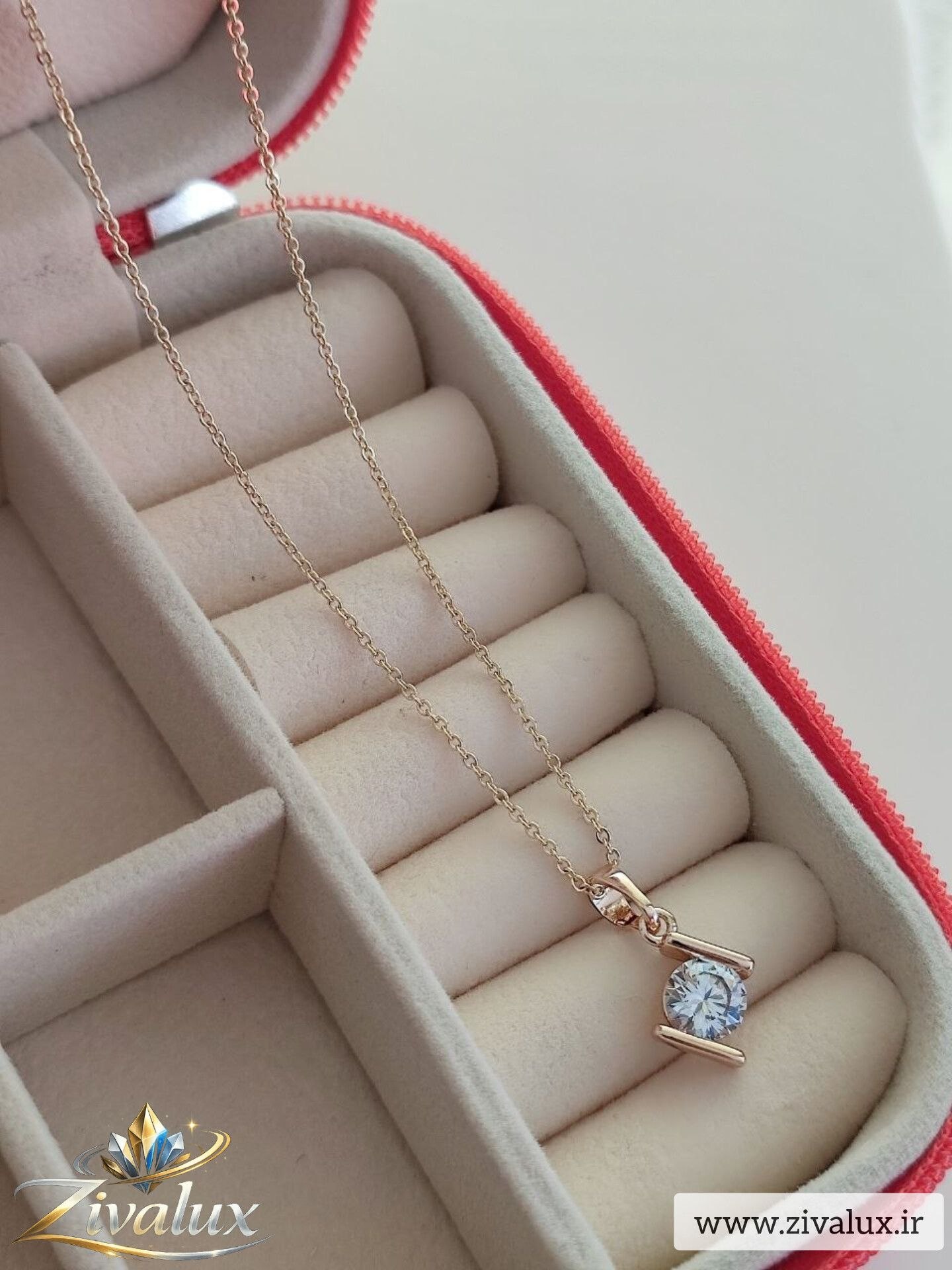 گردنبند زنانه مارک ژوپینگ XUPING تک نگین