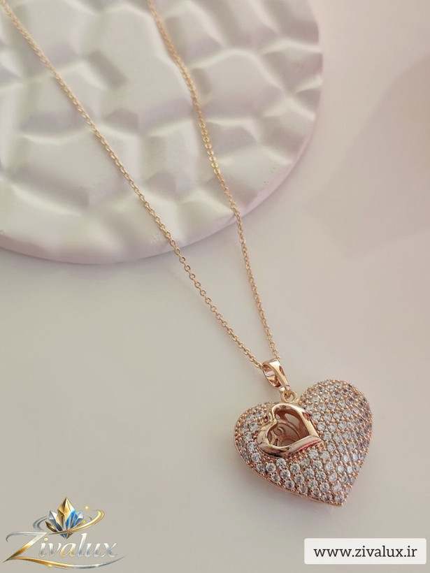 گردنبند زنانه مارک ژوپینگ XUPING طرح قلب نگین دار
