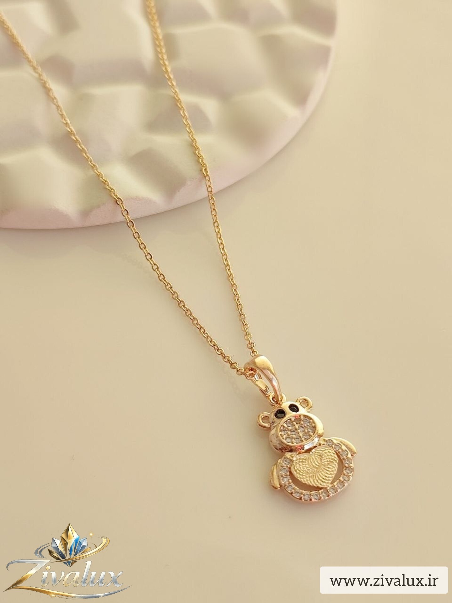 گردنبند زنانه مارک ژوپینگ XUPINGطرح قلب نگین دار