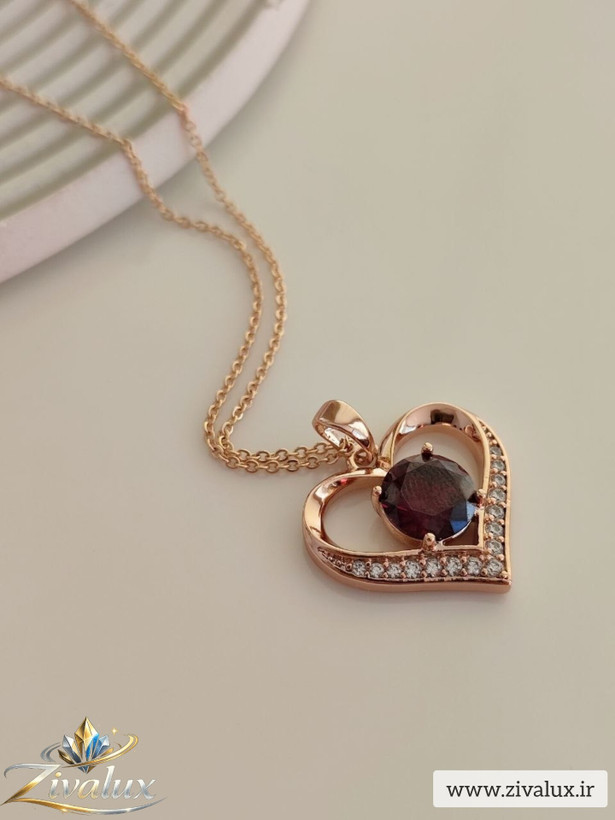 گردنبند زنانه مارک ژوپینگ XUPING طرح قلب نگین دار