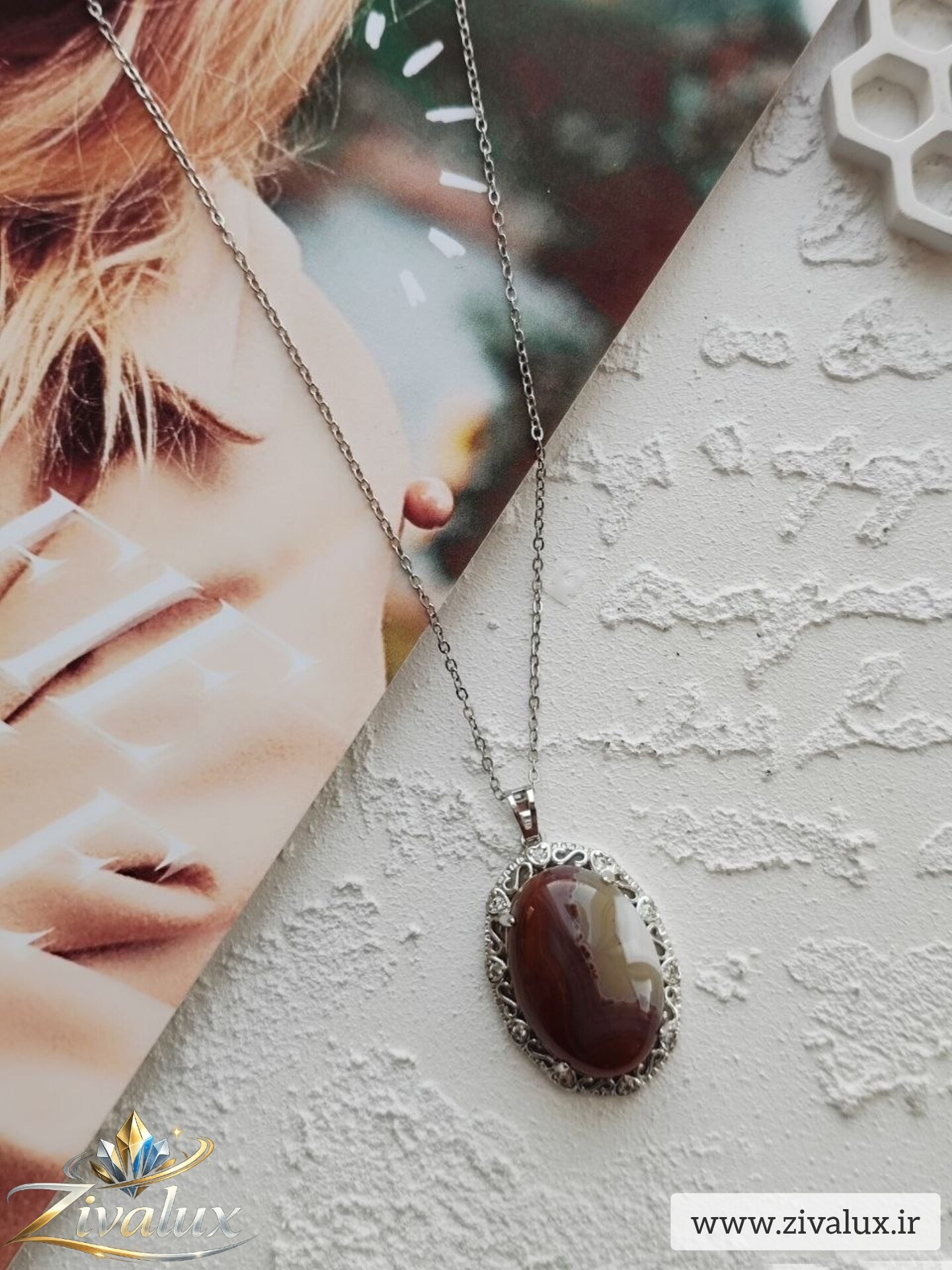گردنبند زنانه مارک ژوپینگ XUPING تک‌نگین