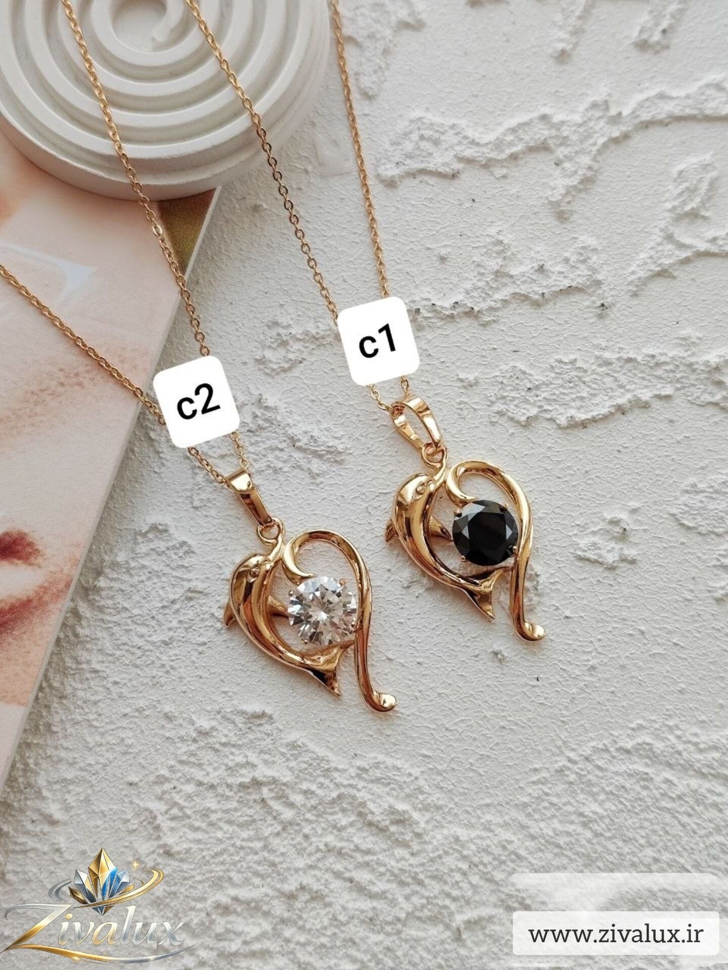 گردنبند زنانه مارک ژوپینگ XUPING طرح قلب دلفینی
