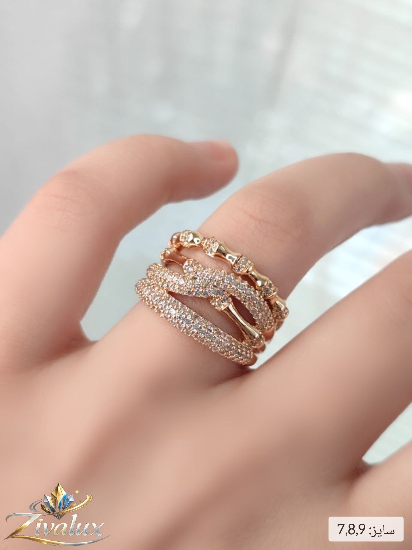 انگشتر زنانه مارک ژوپینگ XUPING نگین دار (سایز: ۷،۸،۹)