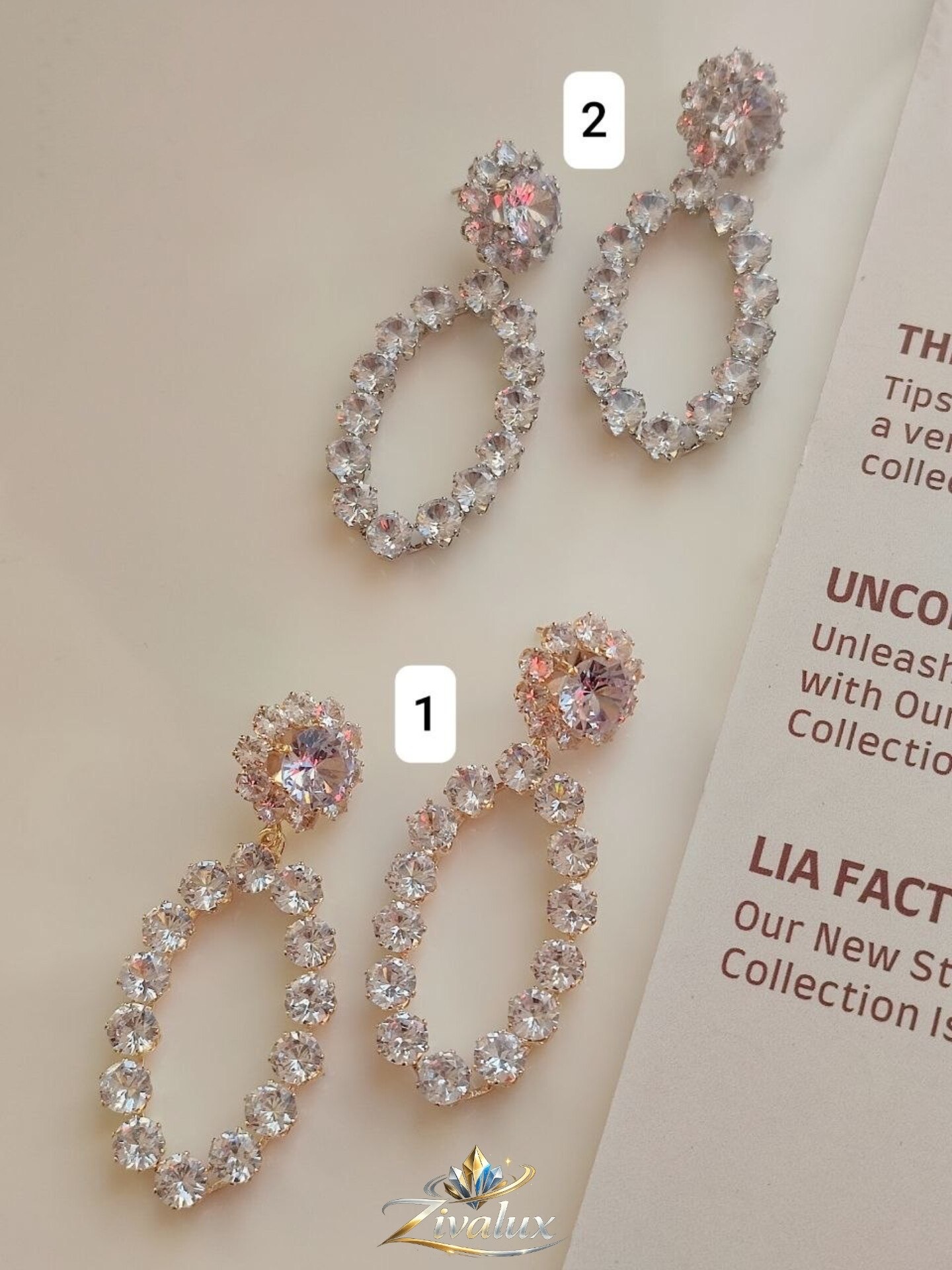 گوشواره زنانه مجلسی جواهری JEWELERY نگین دار